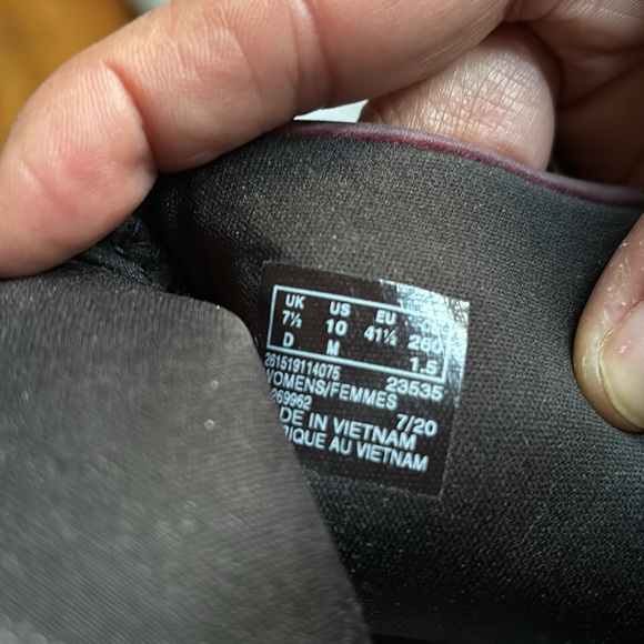 Burgundy leather suede booties casual Cloud Steppers by Clark’s, Sz 10 - Picture 12 of 13